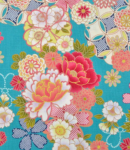 Peony Cherry Blossoms Light Blue